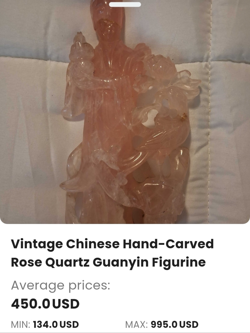 Hand-Carved Rose Quartz Figurine - Pink Stone Sculpture